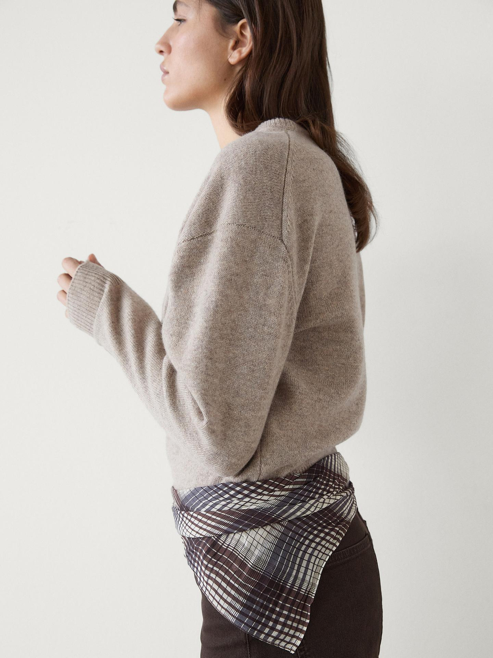 Massimo Dutti Свитер из 100% шерсти, бежевый