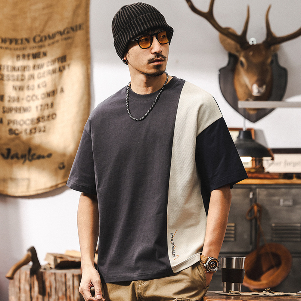 футболка мужская с короткими рукавами комбинированные цвета