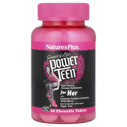 Natures Plus Power Teen® for Her 60 Chewable , Витамины для девочек-подростков, со вкусом лесных ягод