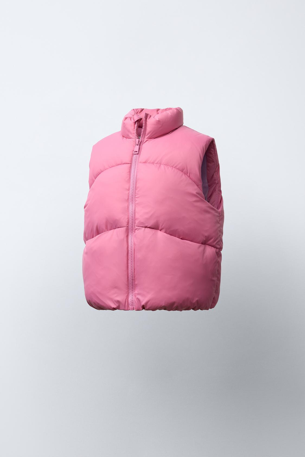 ZARA СТЕГАНЫЙ ЖИЛЕТ WATER REPELLENT, МЯГКИЙ РОЗОВЫЙ