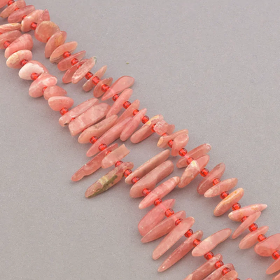 Нитка Родохрозит 40 см. (Без замка) - Розовая