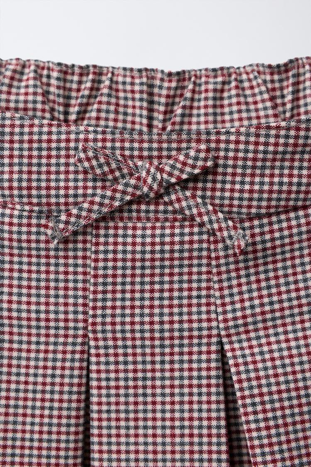 ZARA ЮБКА-ШОРТЫ В КЛЕТКУ, ГРАНАТОВЫЙ