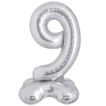 Шар фольгированный Цифра 9 127 см (Серебряный)