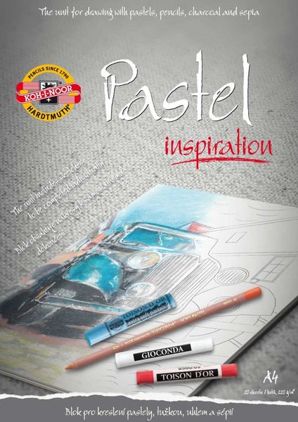 Бумага для пастели А4 220 г/м2 20л с 20 эскизами, белая, склейка