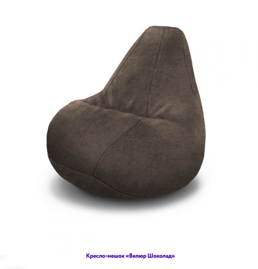 Кресло-мешок Груша, однотонное, велюр