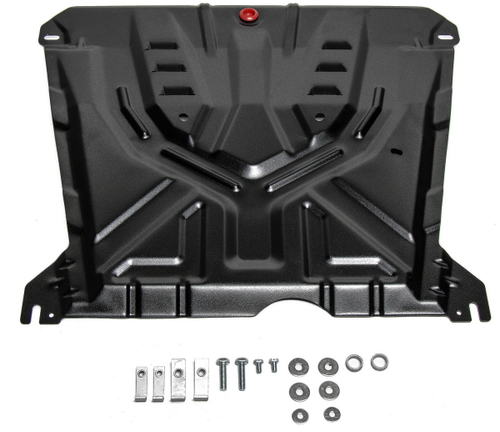 Защита картера и КПП АвтоБроня для Chevrolet Lacetti (V - 1.4; 1.6; 1.8) 2004-2013, штампованная, сталь 1.5 мм, с крепежом, 111.01004.3