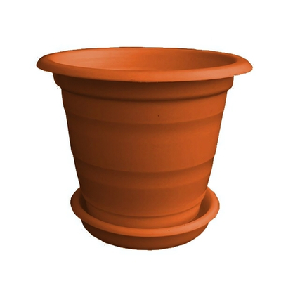 Вазон с поддоном 9 л. терракотовый