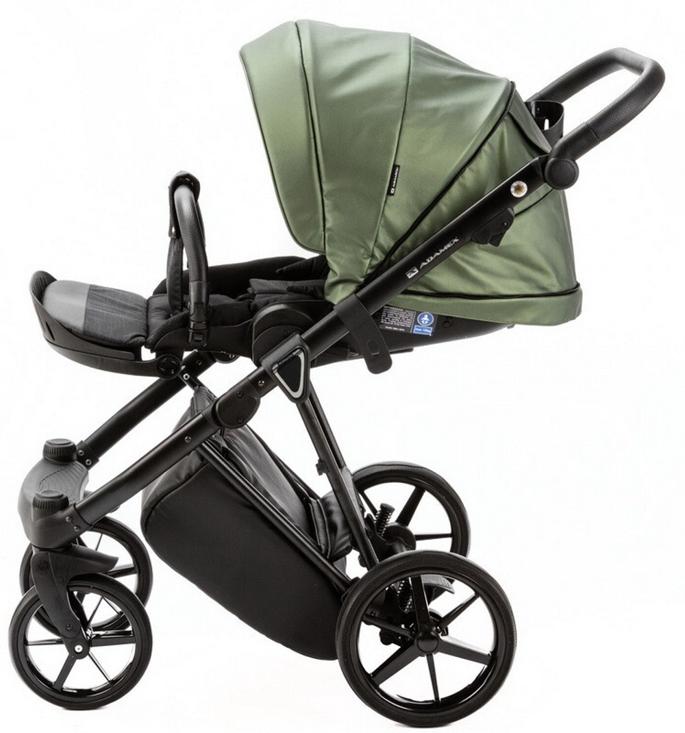 Детская коляска Adamex Belissa Deluxe 2 в 1 B-SM14 (ЗЕЛЁН.ПЕРЛ.КОЖА)