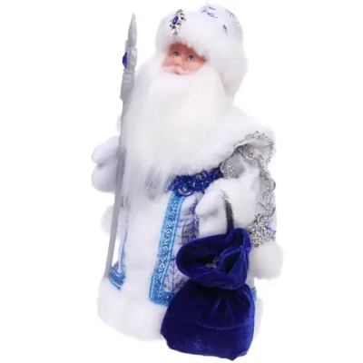 Дед Мороз музыкальный «Волшебный день» в синей шубке 30 см