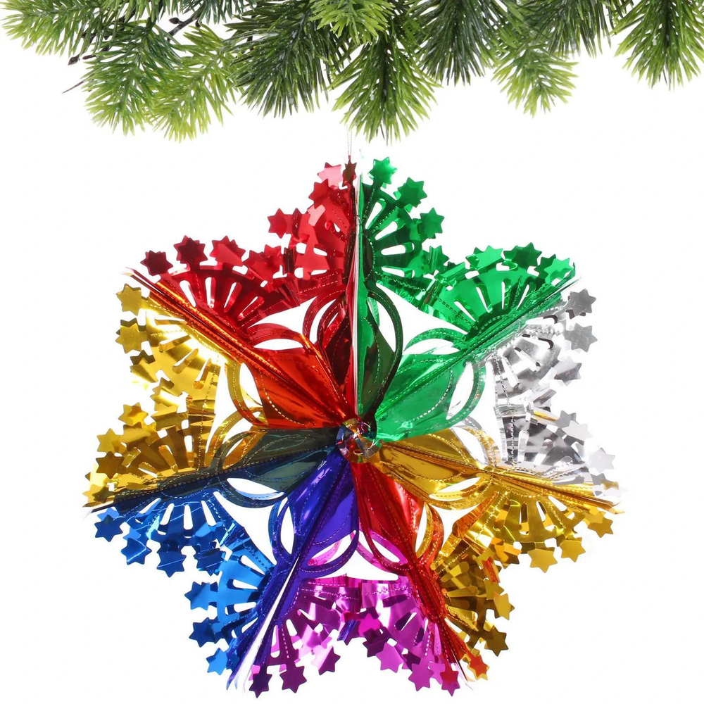 Украшение фольгированное «Сказочная снежинка» d-30 см, Мультицвет