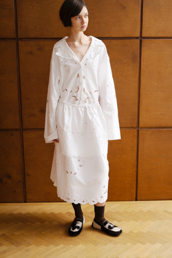 Рубашка с вставками кроше