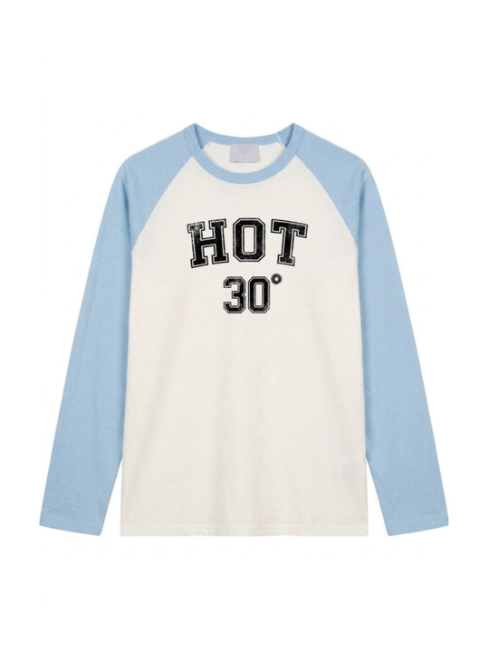 Лонгслив с контрастными рукавами "Hot"