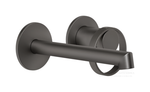 Смеситель для раковины Gessi Anello, настенный, короткий излив, встраиваемый, цвет Black Metal Brushed PVD