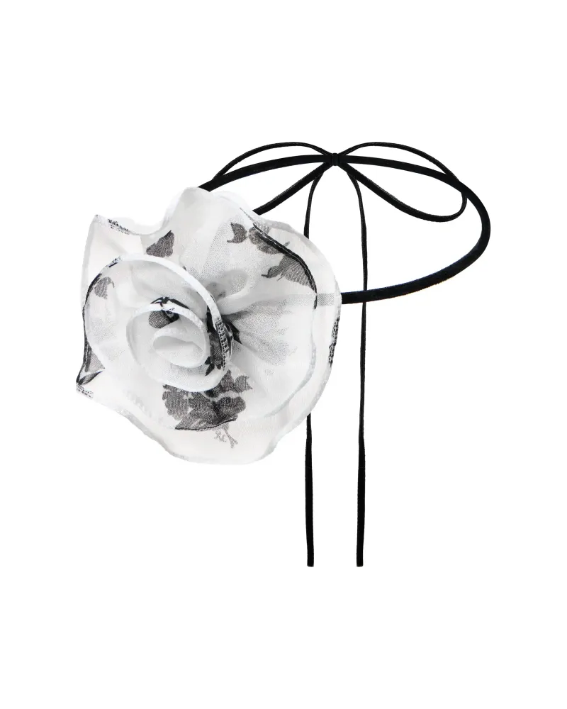 Lydia, чокер с розой из молочного шифона с цветочным принтом и бархатной ленты, регулируемый