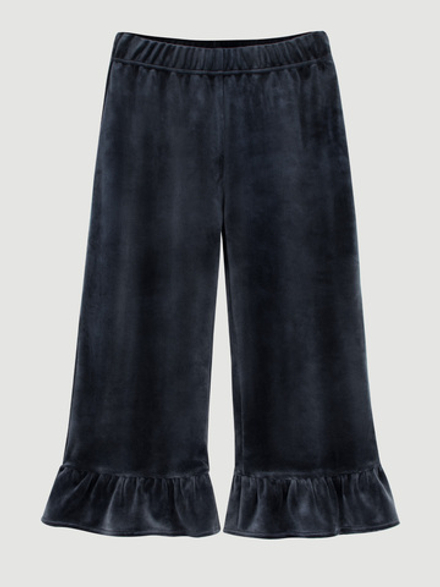 Велюровые брюки с воланами Mjölk Mist Grey