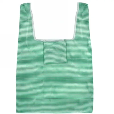 Сумка хозяйственная 36х54см полоска зеленая