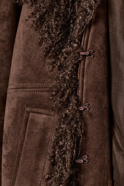 ZARA КУРТКА С ОТЛОЖНЫМ ВОРОТНИКОМ, КОРИЧНЕВЫЙ