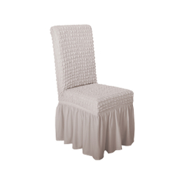 Чехол на стул с оборкой, цвет Ваниль, Набор 4 шт.