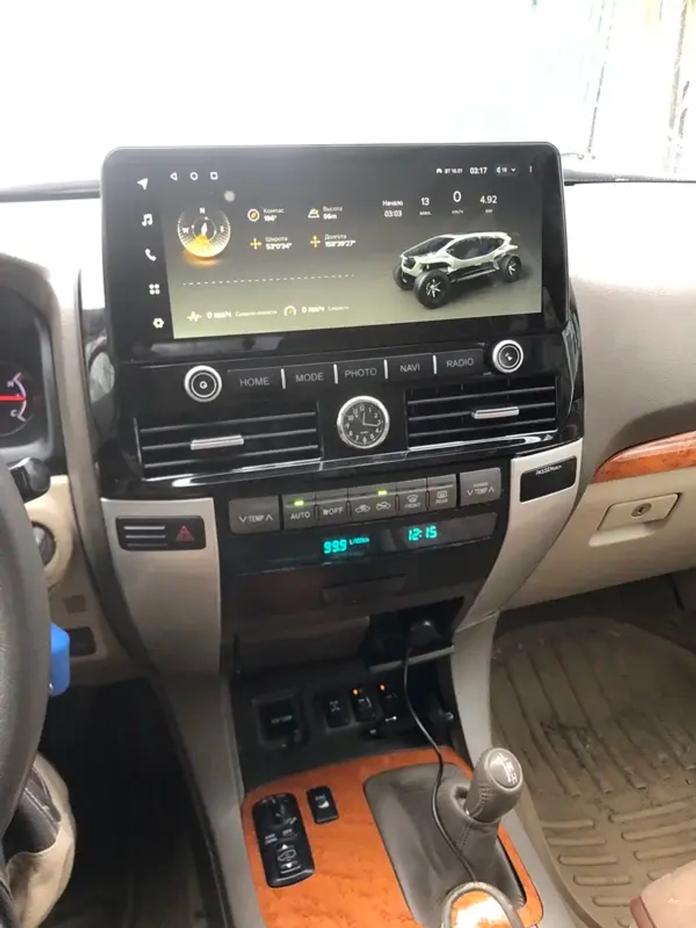 Магнитола для Toyota Land Cruiser Prado 120, Lexus GX470 (экран климата внизу) - Carmedia KP-T1230L-S10 монитор 12.3", Android 12, 4Гб+64Гб, CarPlay, 4G SIM-слот