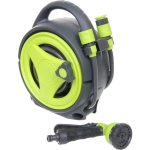 Катушка со шлангом и адаптерами, 12м серо-салатовая HY4017