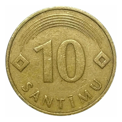  Монета 10 сантимов Латвия 1992 г