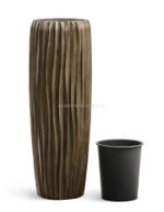 Кашпо TREEZ Effectory - Metal - Высокий конус Design Wave - Чернёная бронза