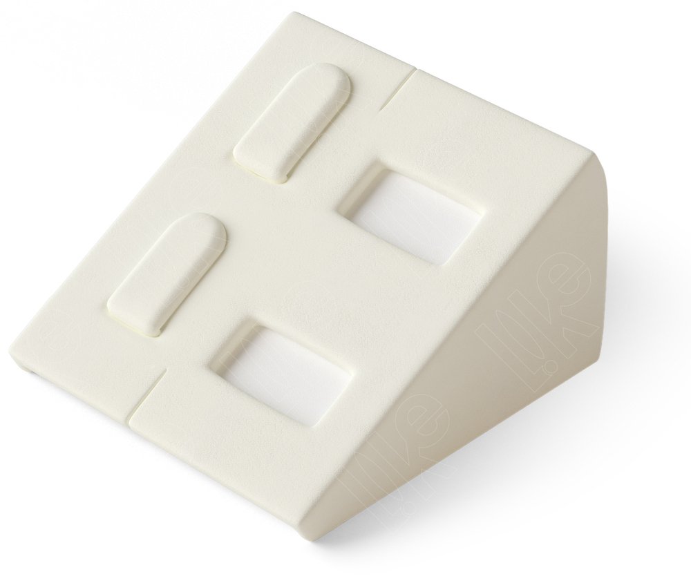 Вкладыш 03/стойка/для 2 колец/2 вертик.язычка друг под другом/2 окошка для бирки/2 прорези для нитки