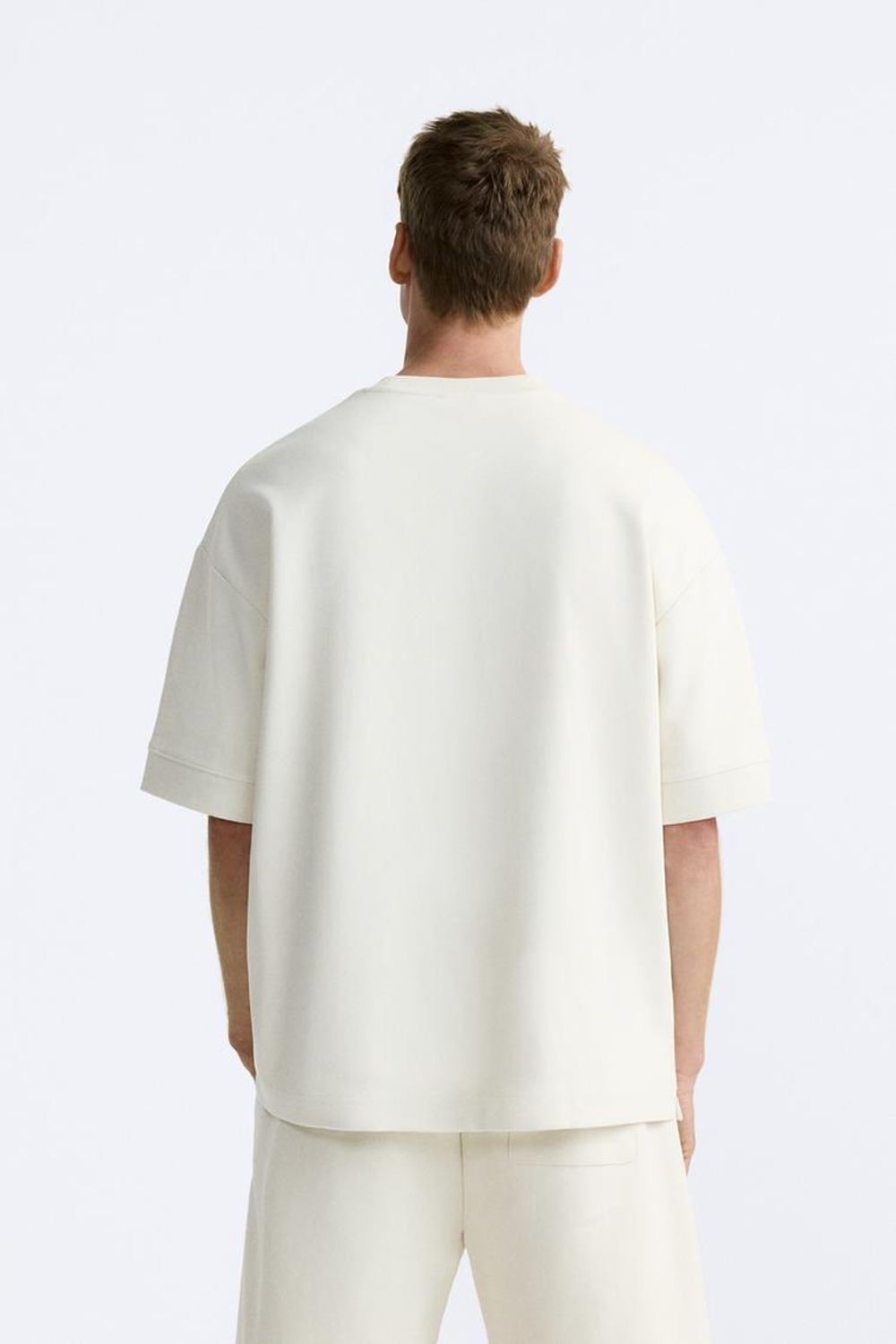 ZARA ТОЛСТОВКА ИЗ ПЛОТНОЙ ТКАНИ, ЖЕЛТОВАТО-БЕЛЫЙ