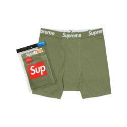 Боксеры Supreme x Hanes Briefs SS22 Olive (2 шт.)