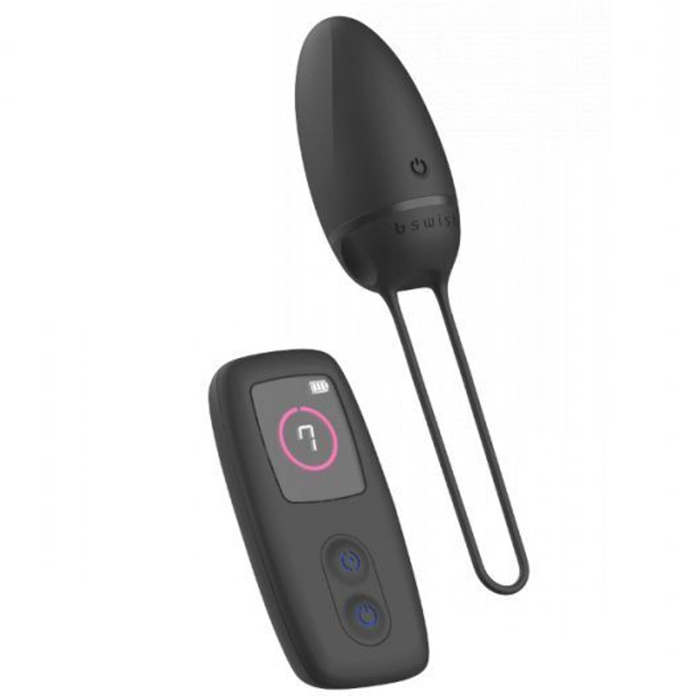 Черное виброяйцо Bnaughty Premium Unleashed с пультом ДУ (Цвет: черный)