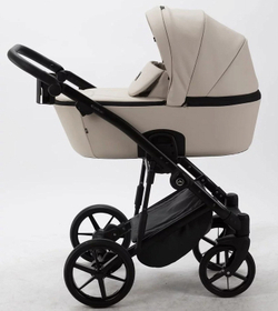 Детская коляска Adamex Mobi Deluxe 2 в 1 M-SA07 (СВЕТЛО-БЕЖЕВАЯ КОЖА)