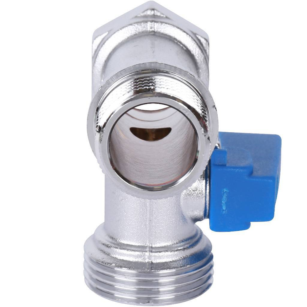Кран шаровой STOUT проходной 1/2"x3/4"x1/2"для подключения стиральных и посудомоечных машин