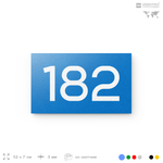 Номер на дверь 182, табличка на дверь для офиса, квартиры, кабинета, аудитории, склада, голубой 120х70 мм, Айдентика Технолоджи