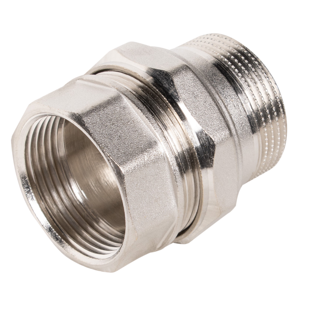 Соединение разъемное прямое (американка) LD DN32 вн-нр, латунь никелированная