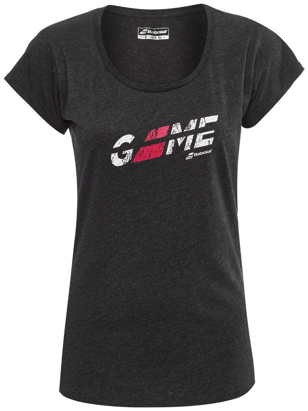 Женская теннисная футболка Babolat Exercise Flag Message Tee Women - черный