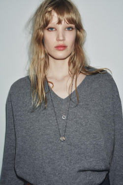 ZARA ТРИКОТАЖНЫЙ СВИТЕР ОВЕРСАЙЗ ИЗ 100% ШЕРСТИ, МЯГКИЙ СЕРЫЙ