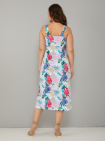 Платье П-015/серозеленый-тропик