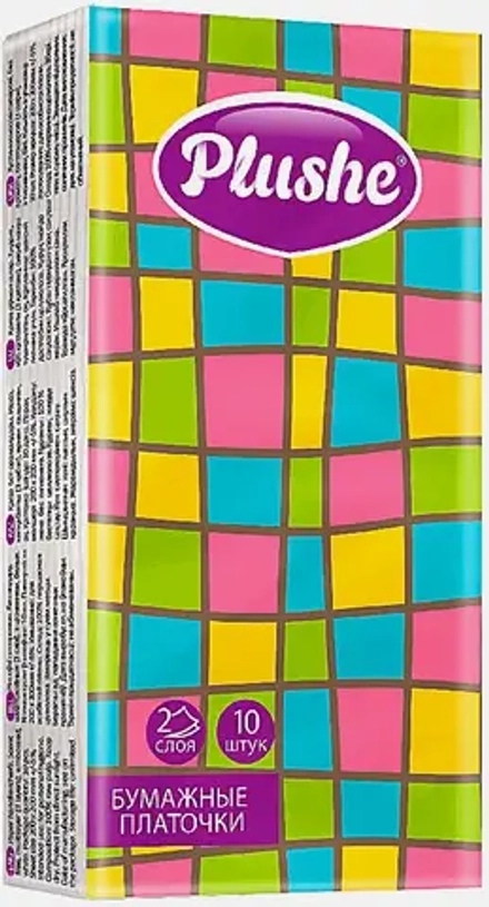 Платочки носовые Plushe Орнамент 2 слоя 10*10шт