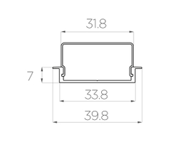 Профиль врезной алюминиевый LC-LPV-0740-2 Anod