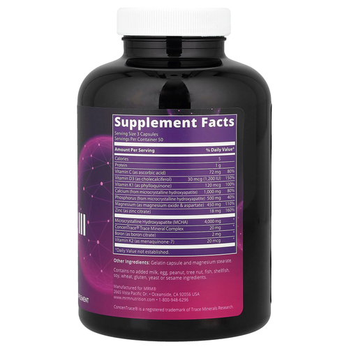 MRM Nutrition, Bone Maximizer III с микрокристаллическим гидроксиапатитом (MCHA), 150 капсул