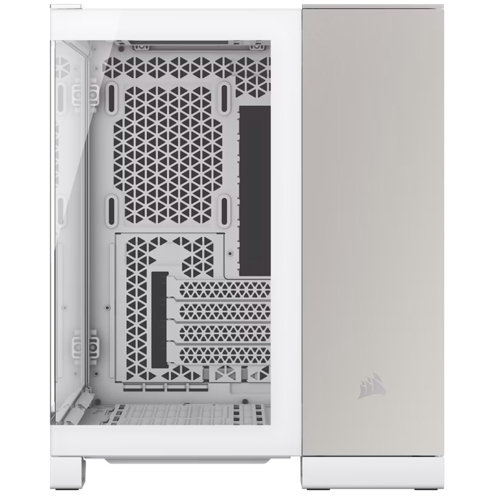 CORSAIR 2500X Micro ATX Dual Chamber PC Case - White/Satin Gray Aluminum