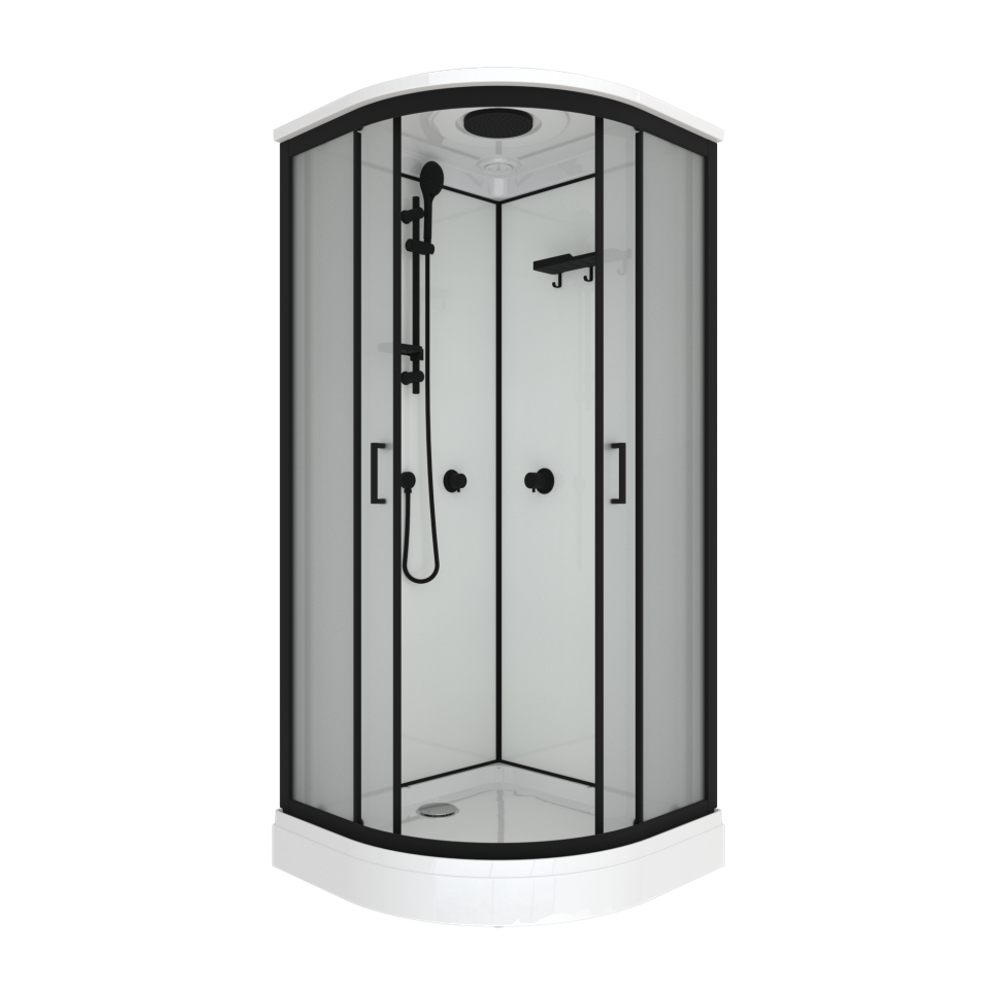 Душевая Кабина Прайм-Блэк-Вельвет 90*90 А