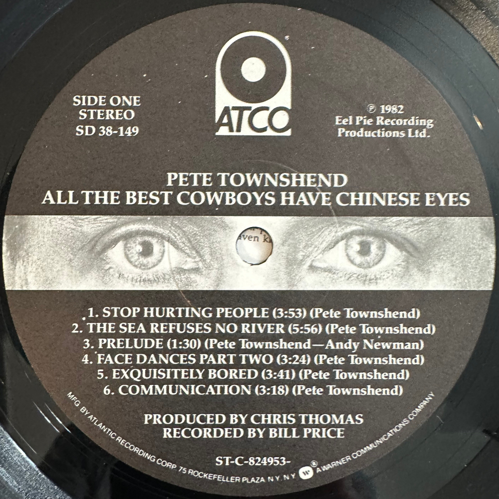 Pete Townshend ‎– All The Best Cowboys Have Chinese Eyes (США 1982г.)