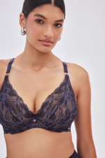 Темно-синий бюстгальтер Glow с мягкими чашечками на косточках (Размер: 70D) (Цвет: темно-синий)