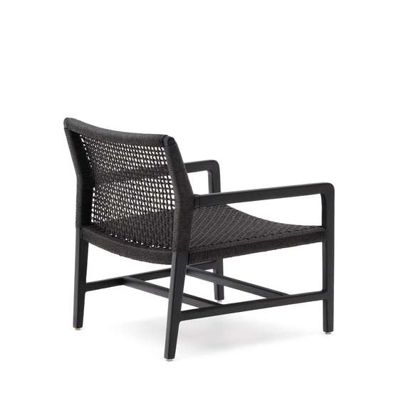 Кресло Sabolla из массива тика, черное