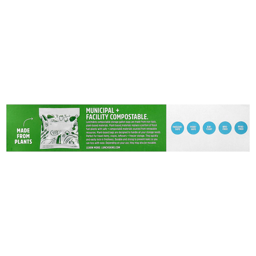 Lunchskins, биоразлагаемые галлонные пакеты с застежкой, 30 шт.