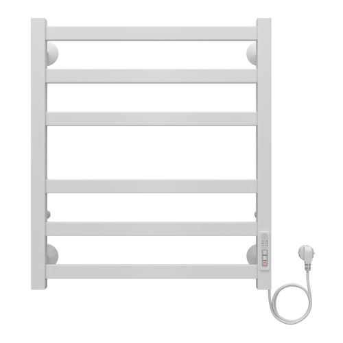 Полотенцесушитель электрический AZARIO PALERMO 500/600 квадрат, 6 секций, диммер справа, белый