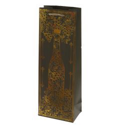 GAEM Пакет подарочный для бутылок (бумага 210г/м2, блок 12шт), L13 W8,5 H36 см, 4в.