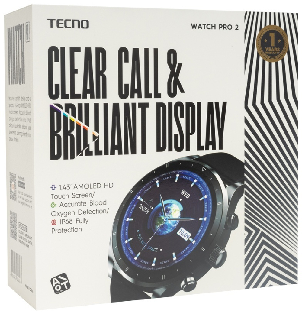 Смарт-часы TECNO Watch Pro 2 40 мм черный
