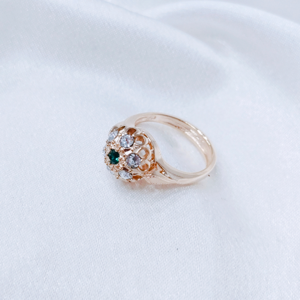 "Малинка" кольцо в золотом покрытии из коллекции "Леди" от Jenavi